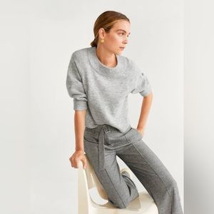 Mango Outlet Grey Ribbed-Knit Sweater